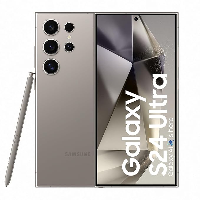 Samsung Galaxy S24 Ultra 5G AI Smartphone with Galaxy AI (Titanium Gray, 12GB, 256GB Storage), Snapdragon 8 Gen 3, 200 MP Camera with ProVisual Engine and 5000mAh Battery Visit the Samsung Store